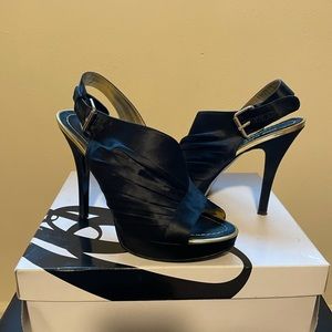 Black Satin Nine West Heels